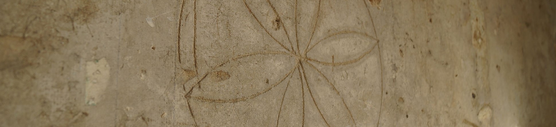 Daisy wheel design on the original plaster.