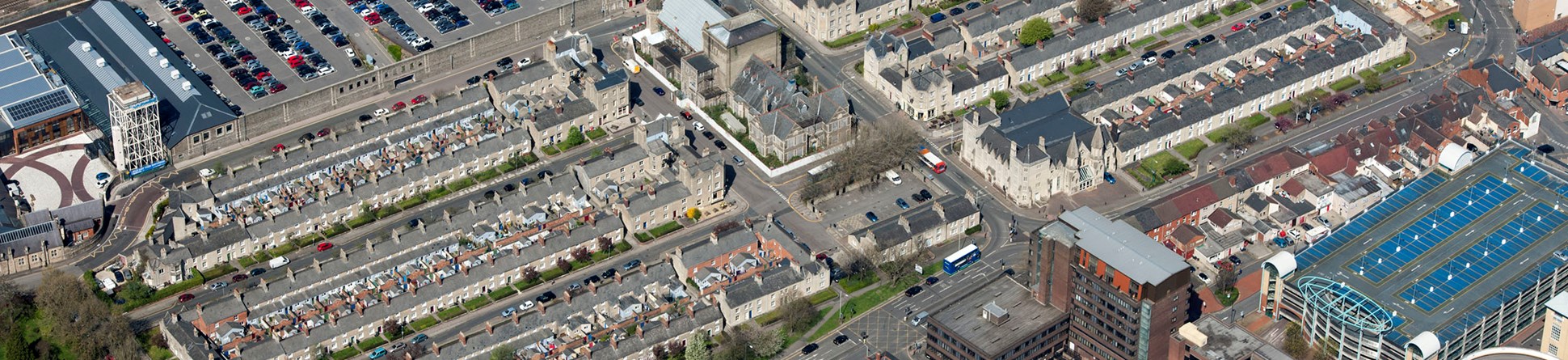 Aerial view of Swindon's Railway Village