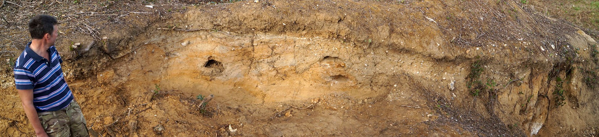 View of long section within excavation trench