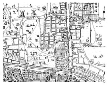 Moorfields map image made from the Copperplate Map: 1559.