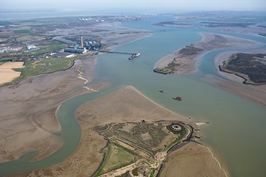 The sheltered estuary of the River Medway