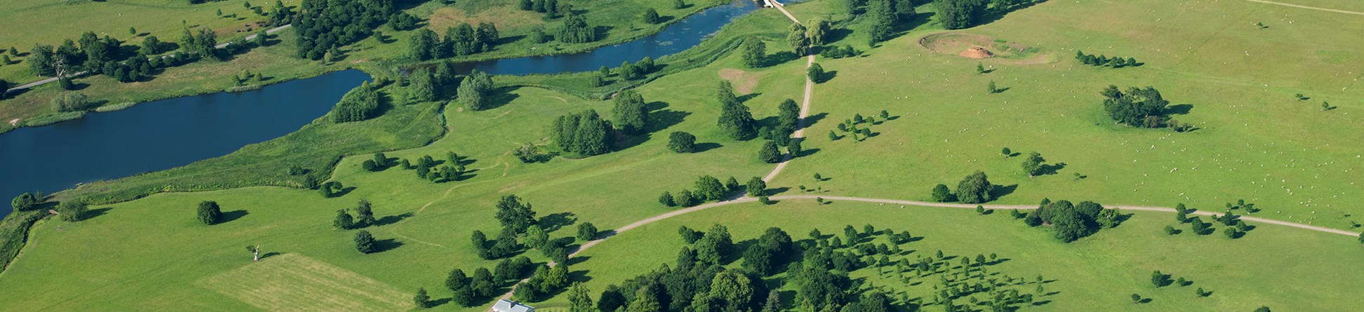 Heveningham Hall, Suffolk from the air. A Capability Brown landscape listed at Grade II* © Historic England