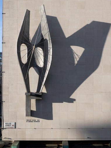 Winged Figure by Barbara Hepworth, Oxford Street, London, 1963. Listed Grade II* © Historic England