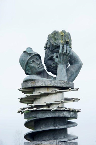 The Miner by Arthur Fleischmann, St Helens, 1964. Listed Grade II © Historic England