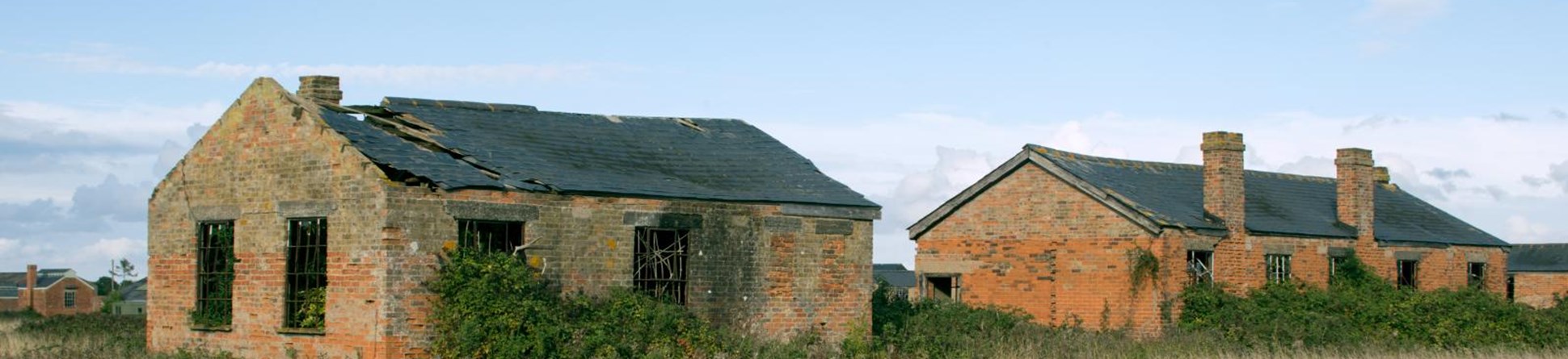 General view of the barracks at Stow Maries Airfield from the south-west