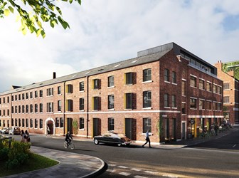 CGI render of Eyewitness works - a grade II listed industrial building converted into housing.