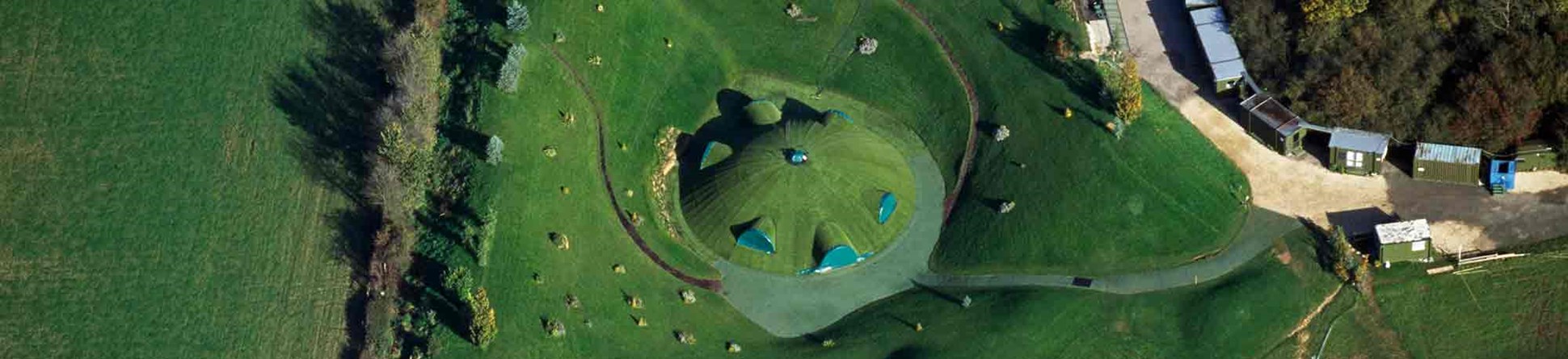 Aerial view of Teletubby Land