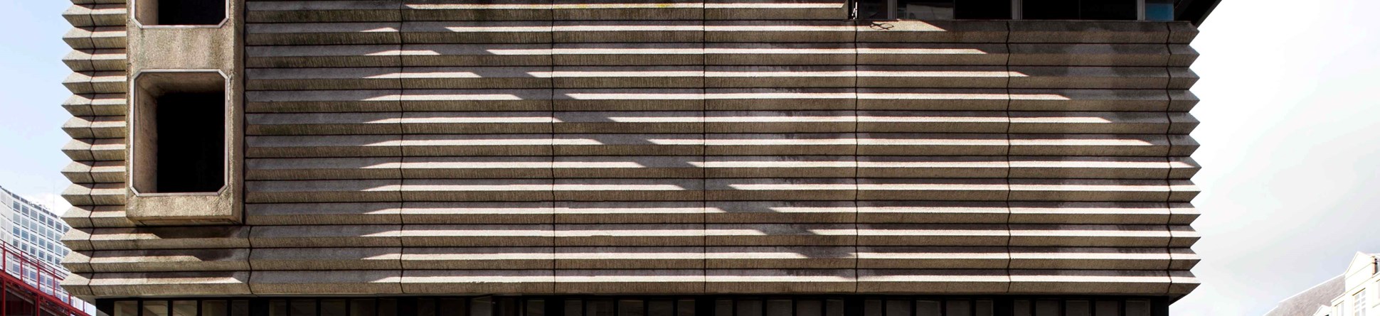 The rugged grandeur and uncompromising materials of Bicknell and Hamilton's signal box outside New Street Station Birmingham.